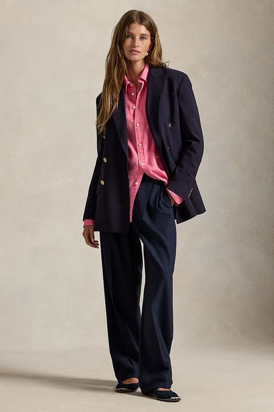 Polo Ralph Lauren koszula lniana 211970730 różowy