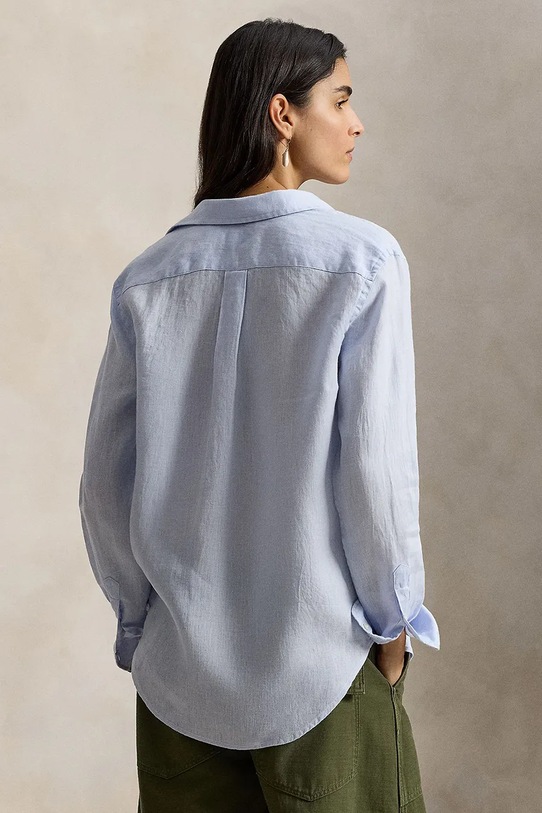 Polo Ralph Lauren koszula lniana 211970730 niebieski AW25