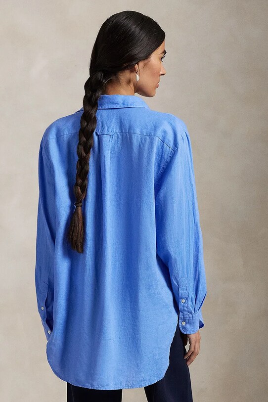 Πουκάμισο από λινό Polo Ralph Lauren 211970730 μπλε SS25