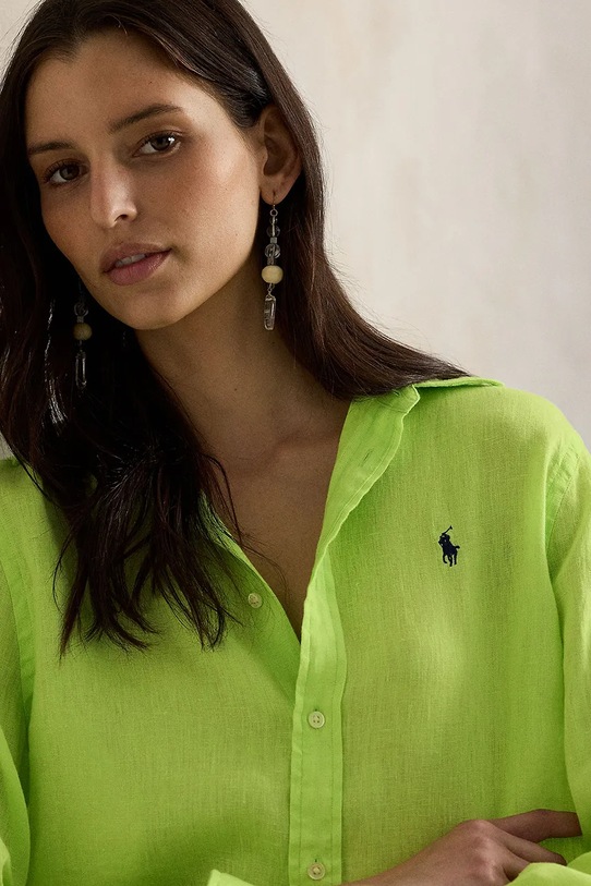 Polo Ralph Lauren koszula lniana zielony 211970730