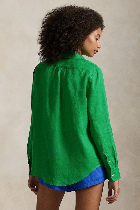 Льняная рубашка Polo Ralph Lauren 211970730 зелёный AW25