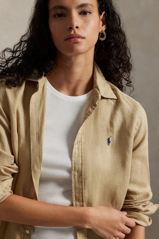 Polo Ralph Lauren koszula lniana beżowy 211970730