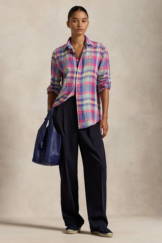 Odzież Polo Ralph Lauren koszula damska lniana 211970733 różowy