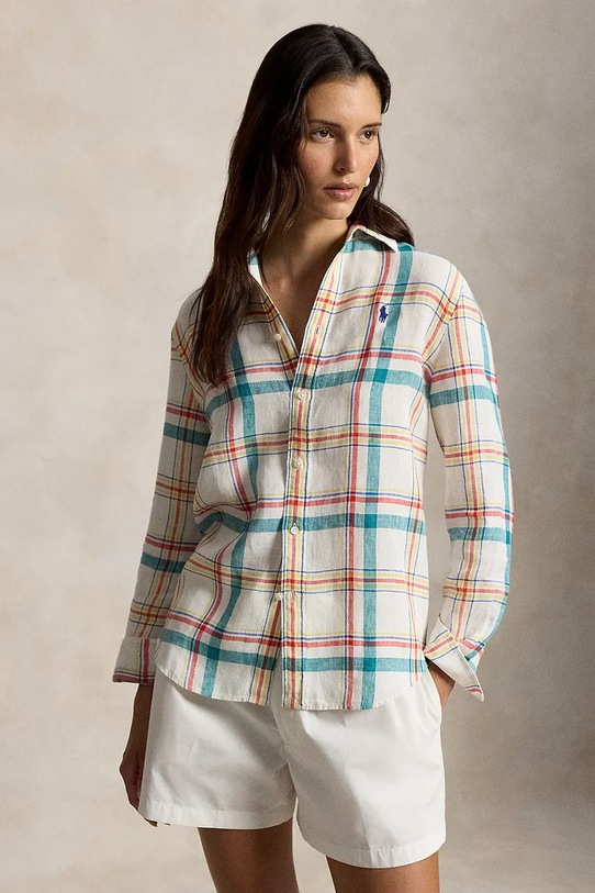 Polo Ralph Lauren koszula damska lniana multicolor 211970733