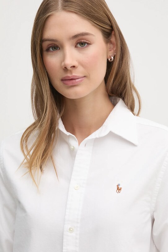 Памучна риза Polo Ralph Lauren бял 211970736