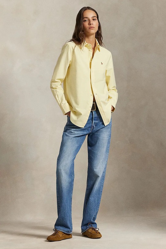 Odzież Polo Ralph Lauren koszula bawełniana 211970736 żółty