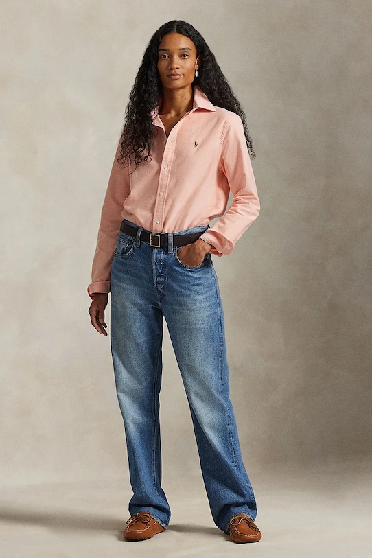 Odzież Polo Ralph Lauren koszula bawełniana 211970736 pomarańczowy