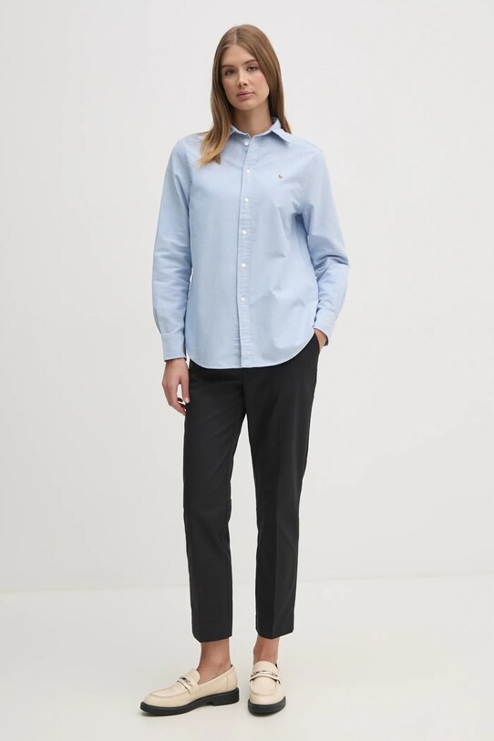 Бавовняна сорочка Polo Ralph Lauren 211970736 блакитний SS25