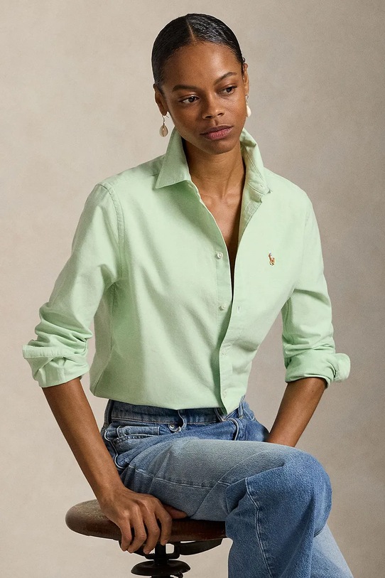 Odzież Polo Ralph Lauren koszula bawełniana 211970736 turkusowy