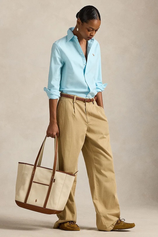 Polo Ralph Lauren koszula bawełniana 211970736 turkusowy