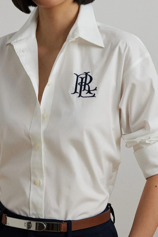 Bavlněná košile Lauren Ralph Lauren bílá 200932538