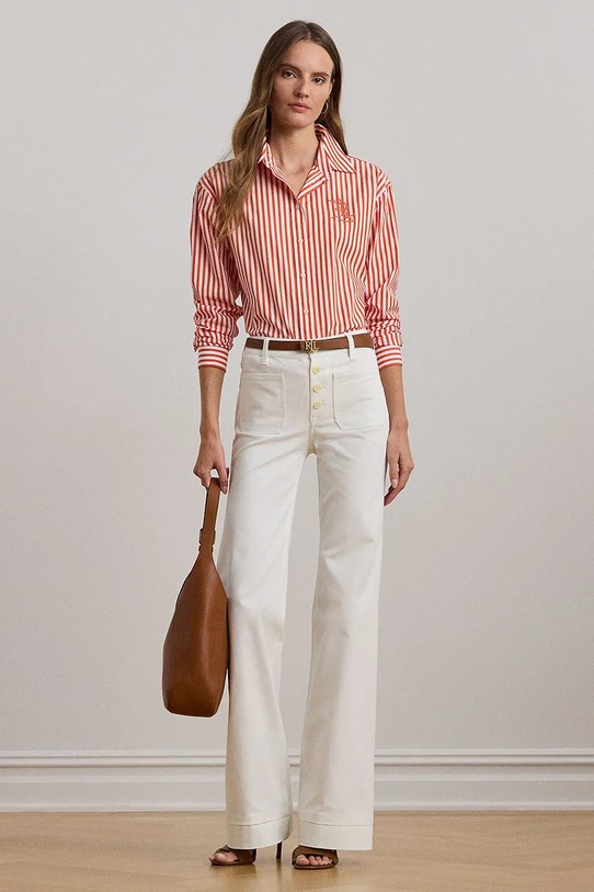 Oblečenie Bavlnená košeľa Lauren Ralph Lauren 200957334 oranžová