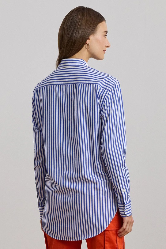 Хлопковая рубашка Lauren Ralph Lauren 200957334 голубой SS25