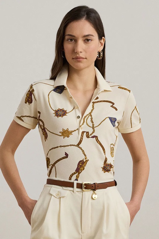 Хлопковое поло Lauren Ralph Lauren хлопок белый 200957609