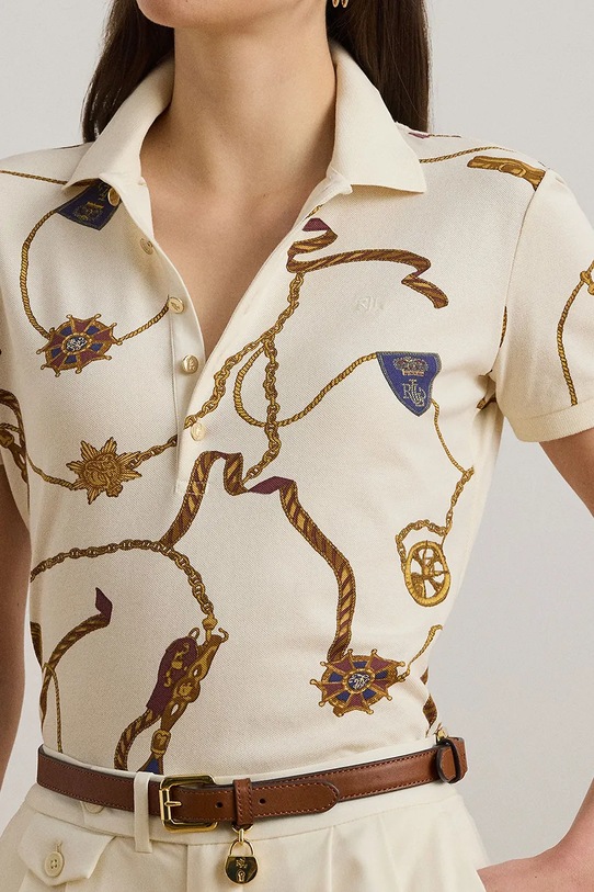 Хлопковое поло Lauren Ralph Lauren белый 200957609