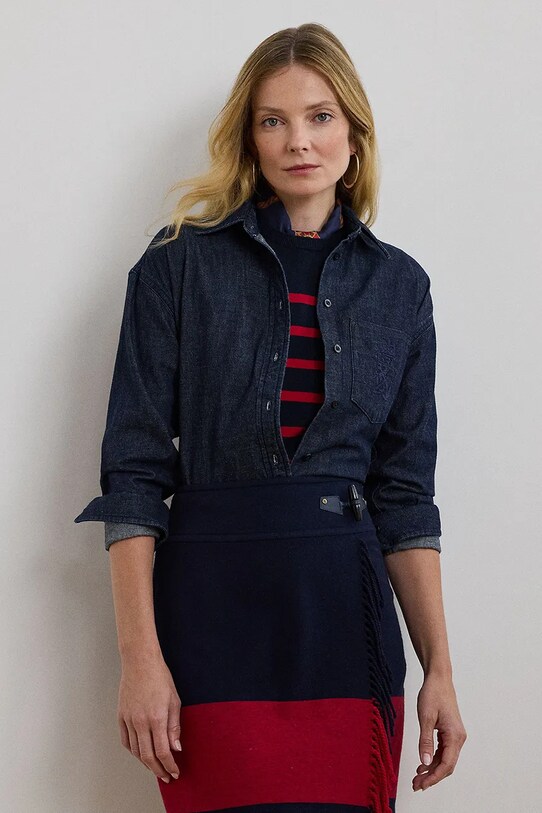 Lauren Ralph Lauren camasa jeans lung albastru 200957620