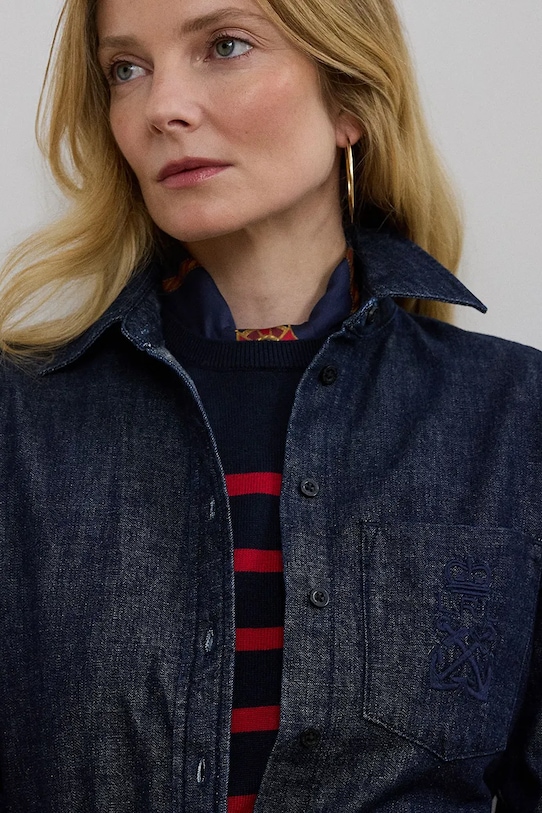 Lauren Ralph Lauren koszula jeansowa niebieski 200957620