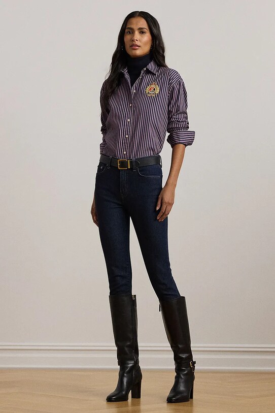 Одяг Бавовняна сорочка Lauren Ralph Lauren 200962944 темно-синій