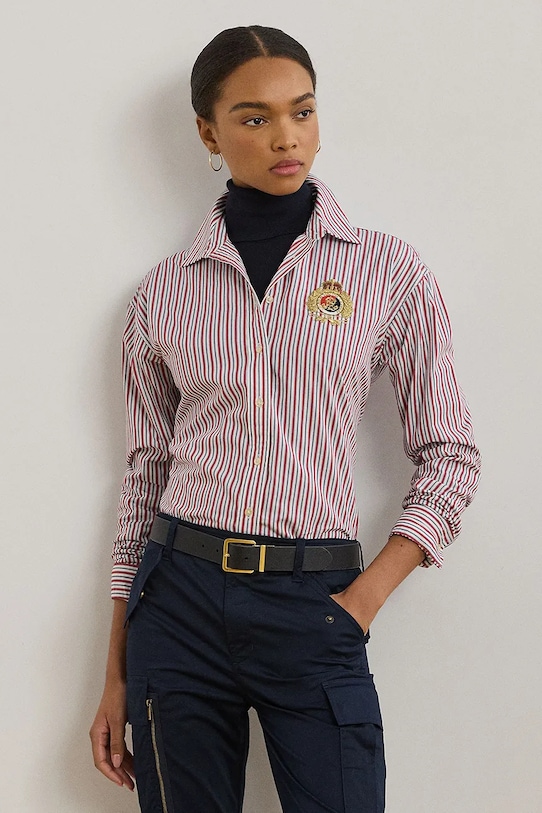 Pamučna košulja Lauren Ralph Lauren casual bordo 200962945