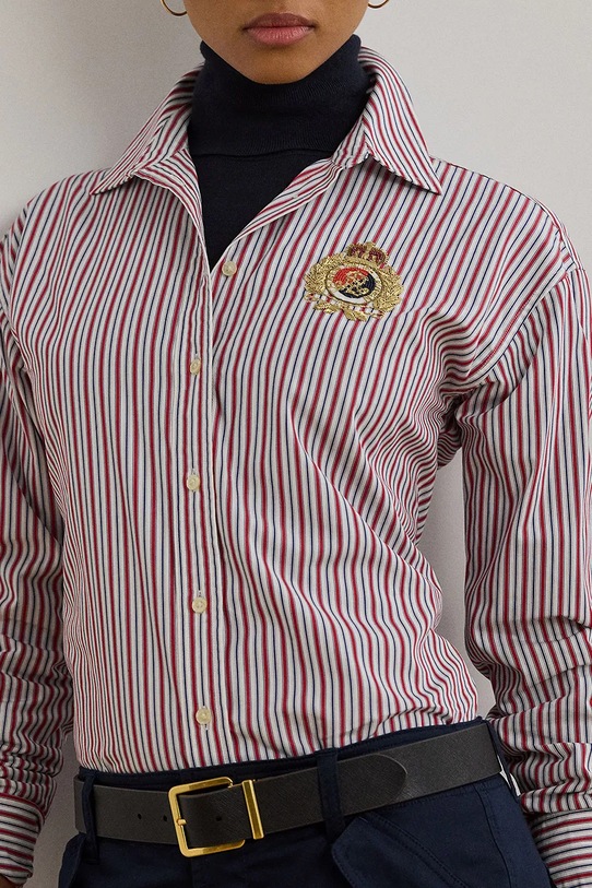 Pamučna košulja Lauren Ralph Lauren bordo 200962945