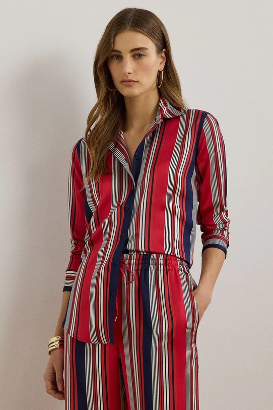 Lauren Ralph Lauren camicia slim rosso 200957053