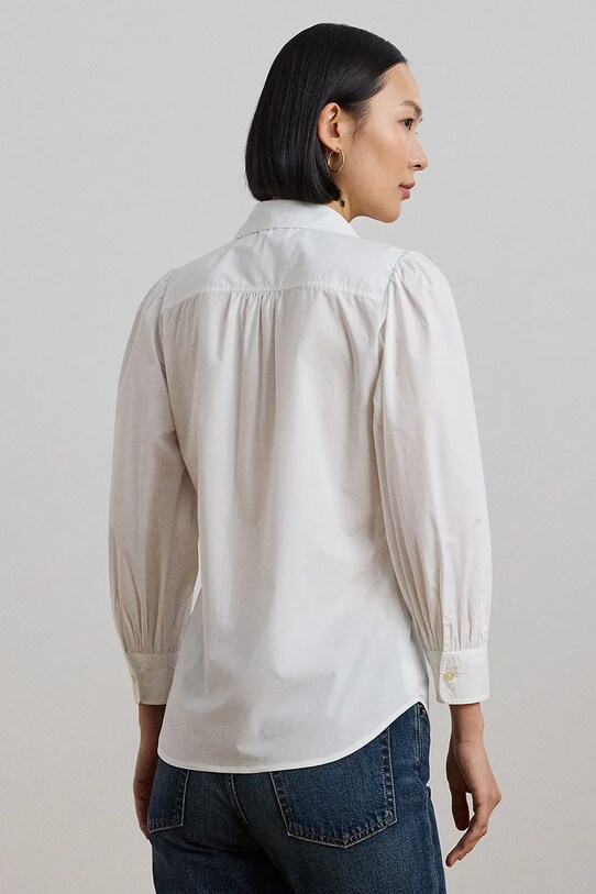 Хлопковая рубашка Lauren Ralph Lauren 200957345 белый SS25