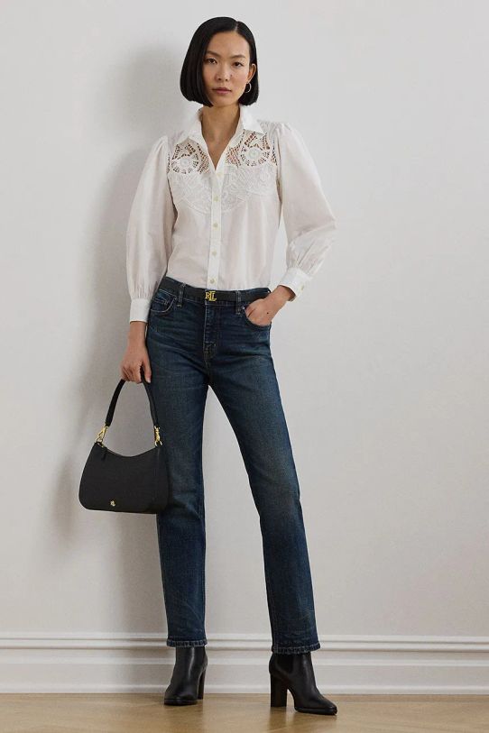 Oblečení Bavlněná košile Lauren Ralph Lauren 200957345 bílá