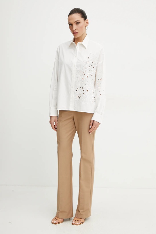 Pinko koszula bawełniana 104915.A2H0 biały SS25