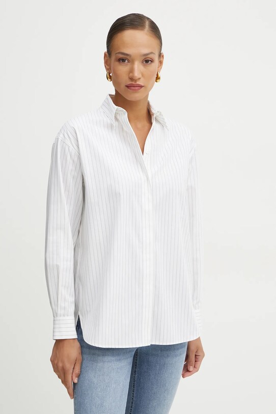 Pinko cămașă din bumbac cu modele alb 104026.A2FH