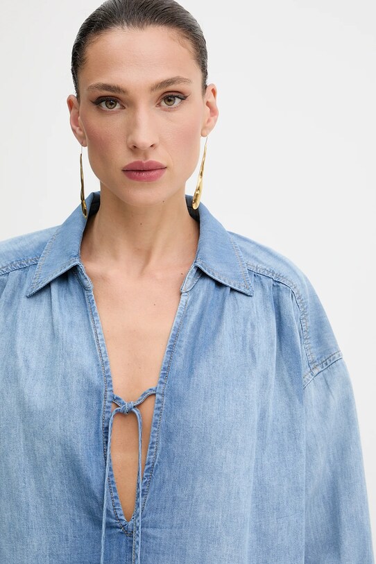 Pinko bluzka jeansowa niebieski 104630.A2DT