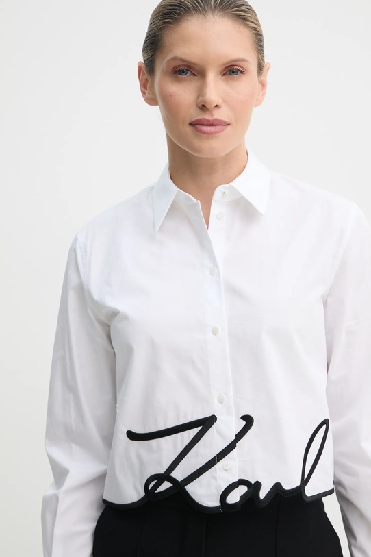 Karl Lagerfeld koszula bawełniana biały A1W11002