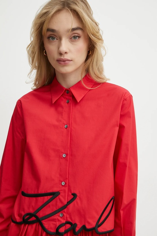Karl Lagerfeld camicia in cotone rosso A1W11002