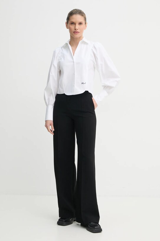 Бавовняна сорочка Karl Lagerfeld A1W11016 білий SS25