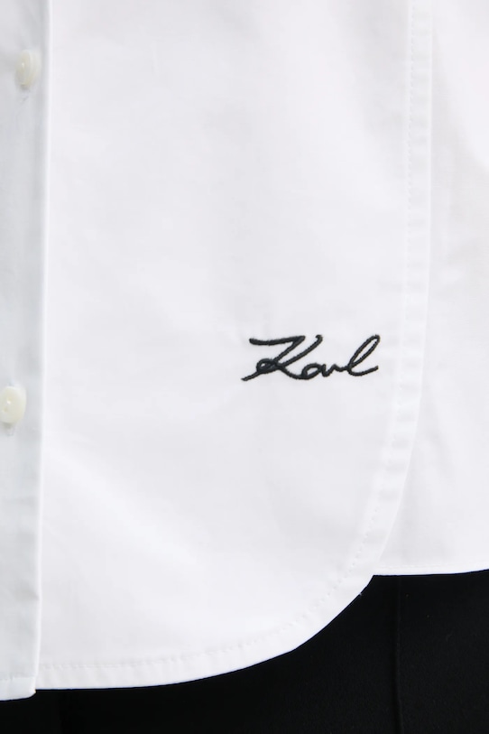Βαμβακερό πουκάμισο Karl Lagerfeld A1W11016 λευκό