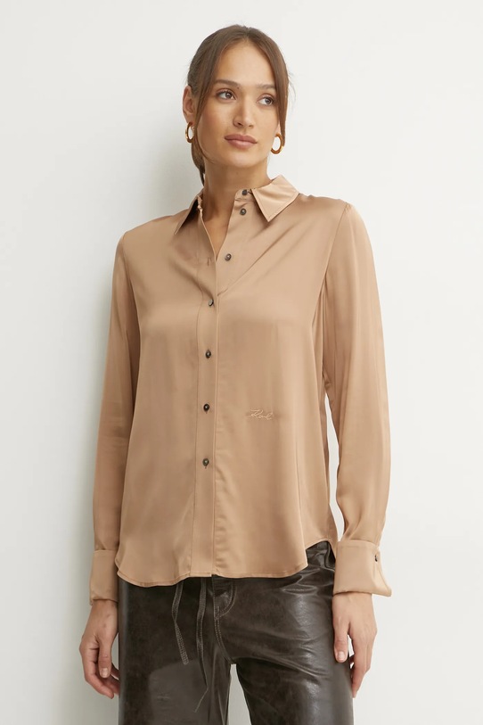 Karl Lagerfeld koszula regular beżowy A1W11022