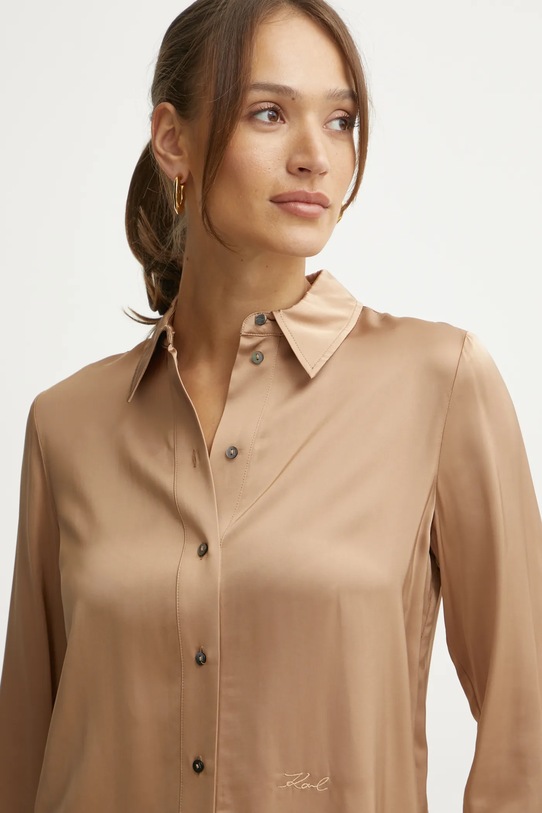 Karl Lagerfeld koszula beżowy A1W11022