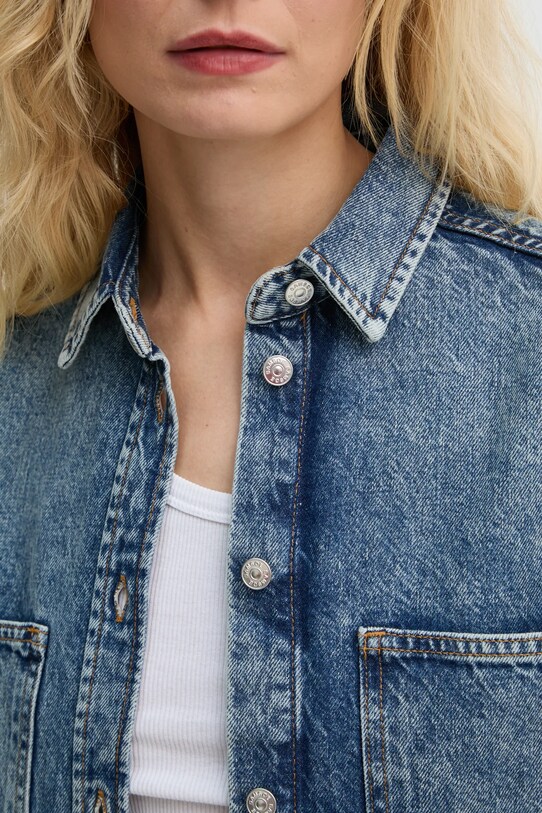 Samsoe Samsoe camasa jeans SAELEANORI F24400120 albastru