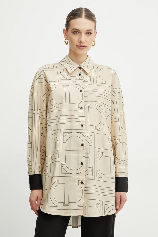Twinset sukienka wzorzyste beżowy 251TF2052