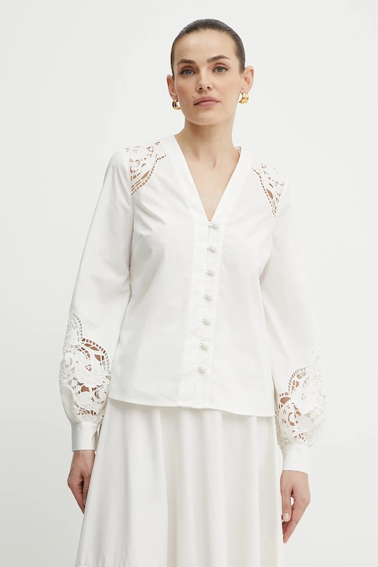 Хлопковая рубашка Twinset casual бежевый 251TT2333