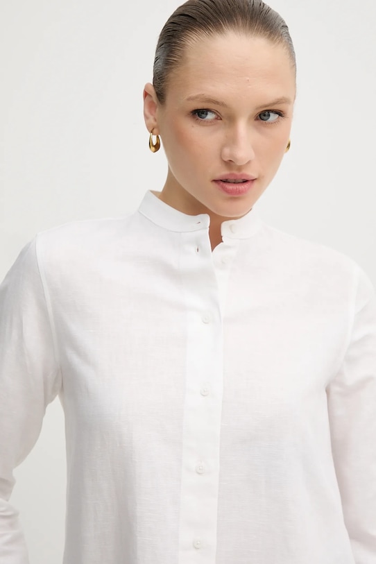 Lněná košile Armani Exchange béžová XW000463.AF12814