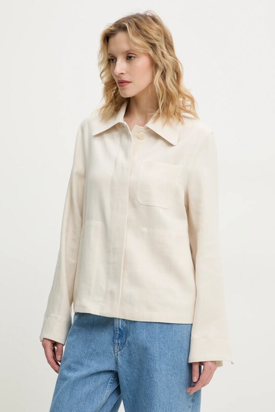 Ľanová košeľa Marc O'Polo relaxed béžová 503006674035