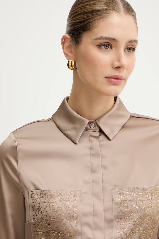 Košeľa Guess MARGUERITE béžová W5RH40.WFQC2