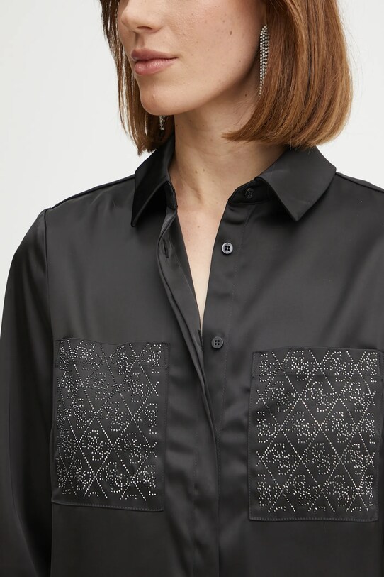 Guess cămașă MARGUERITE W5RH40.WFQC2 negru