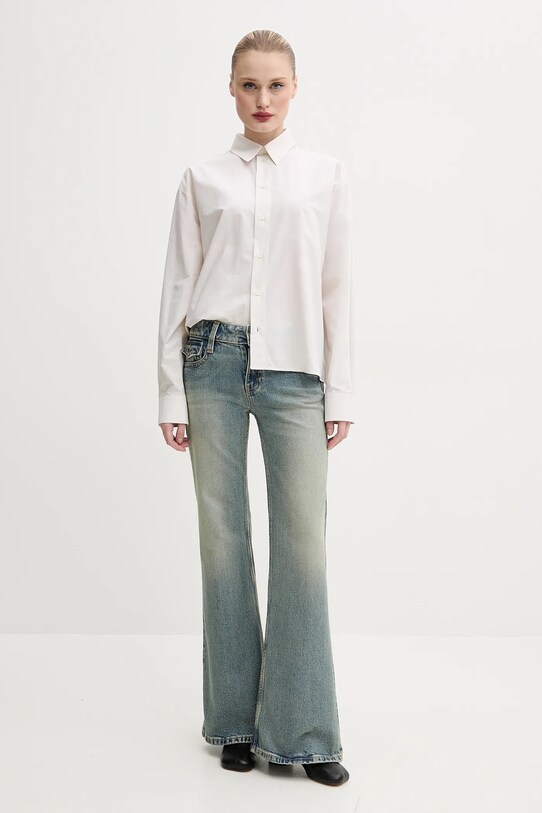 MM6 Maison Margiela camasa din bumbac S52DT0043 bej SS25