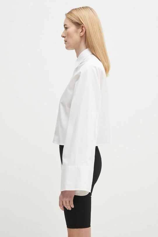 Хлопковая рубашка MM6 Maison Margiela S52DT0044 белый SS25