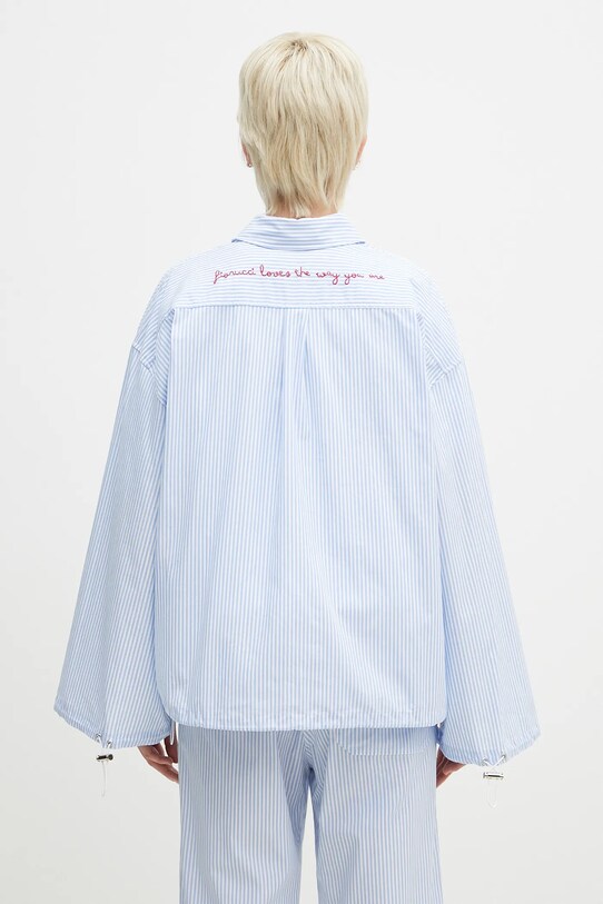Odjeća Pamučna košulja Fiorucci Striped Embroidered Drawstring Shirt W02SPTLO170CO01BL02 plava