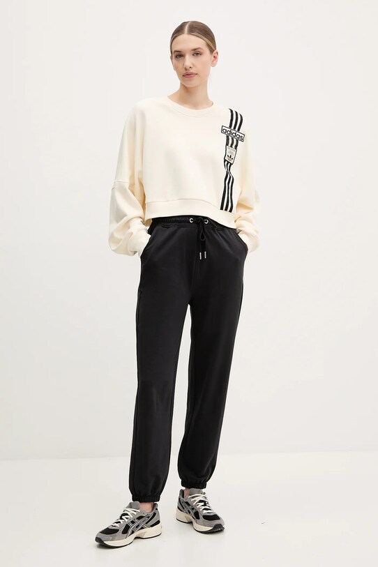 adidas Originals hanorac de bumbac Adibreak Cropped Sweatshirt JD0084 bej SS25