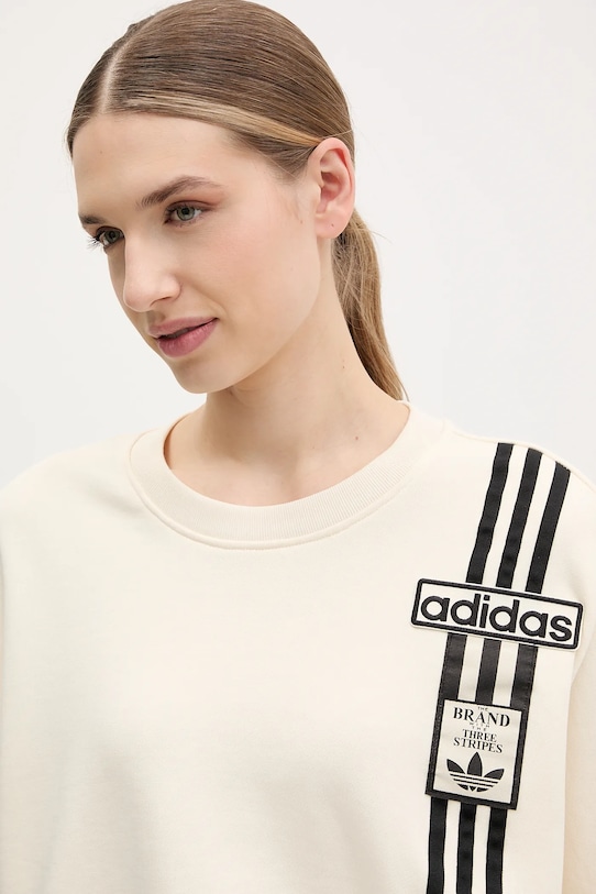 adidas Originals bluza bawełniana Adibreak Cropped Sweatshirt beżowy JD0084
