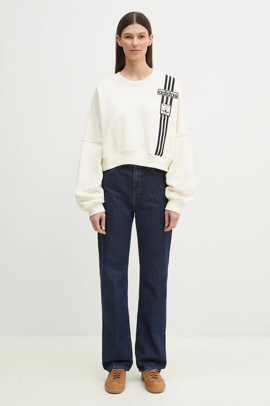 Bavlnená mikina adidas Originals Adibreak Cropped Sweatshirt JD0084 béžová