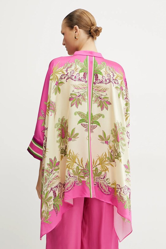 Odzież Luisa Spagnoli koszula jedwabna 541734 różowy